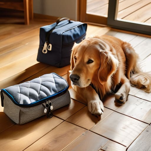 Pet travel essentials, ready to hit the road.