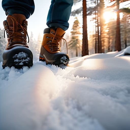 Taking the First Step in winter snow.