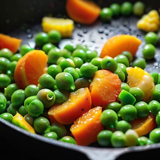 Cooking with healthy frozen vegetables.
