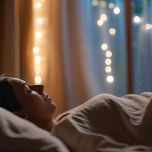 Person practicing nighttime breathing exercises.