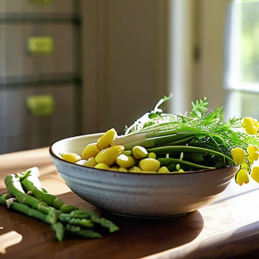 Healthy spring seasonal eating lifestyle photograph.