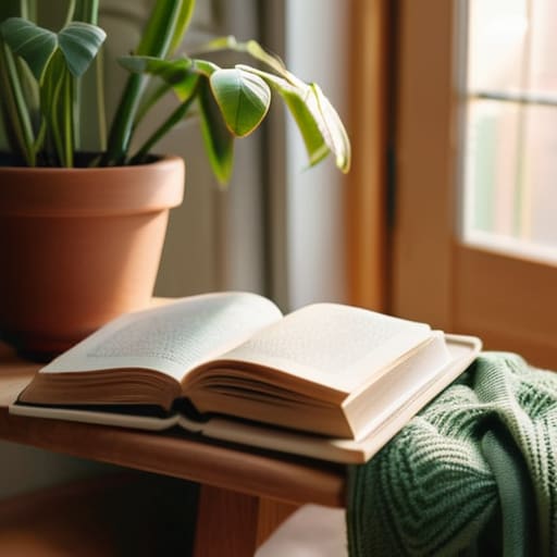 Cozy nook for peaceful weekend reading.